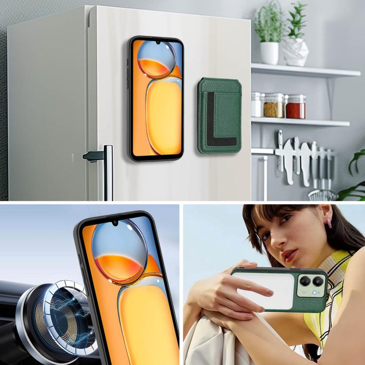 For Redmi 13C 4G / Xiaomi Poco C65 CX01 Detachable Magsafe Magnetic Card Bag Phone Case