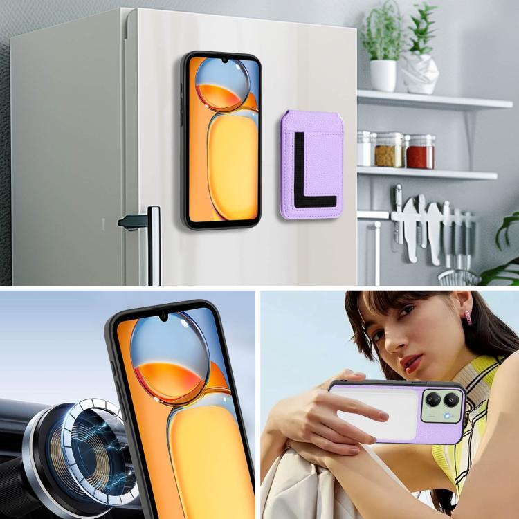For Redmi 13C 4G / Xiaomi Poco C65 CX01 Detachable Magsafe Magnetic Card Bag Phone Case