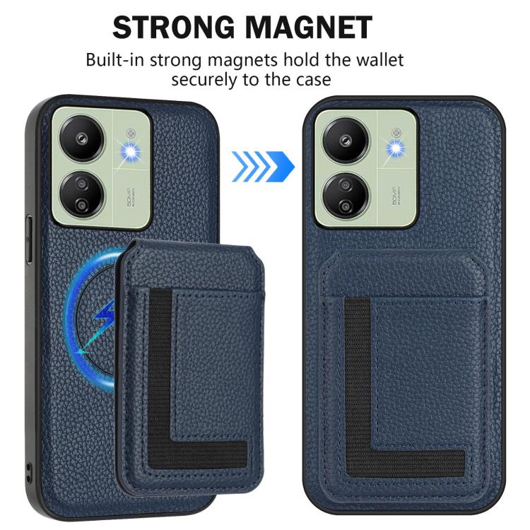 For Redmi 13C 4G / Xiaomi Poco C65 CX01 Detachable Magsafe Magnetic Card Bag Phone Case