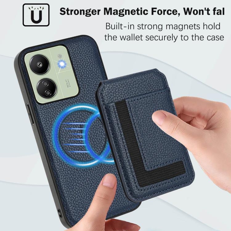For Redmi 13C 4G / Xiaomi Poco C65 CX01 Detachable Magsafe Magnetic Card Bag Phone Case