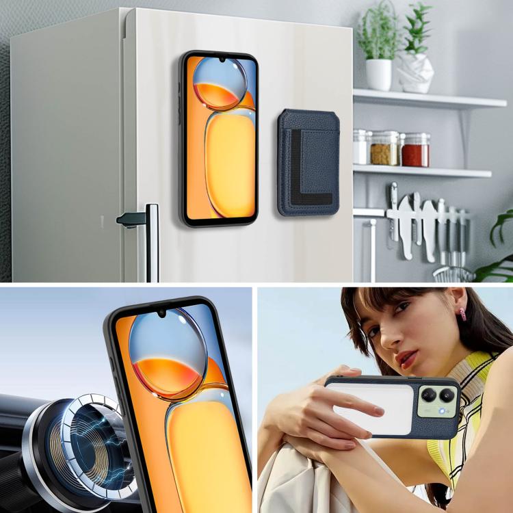 For Redmi 13C 4G / Xiaomi Poco C65 CX01 Detachable Magsafe Magnetic Card Bag Phone Case