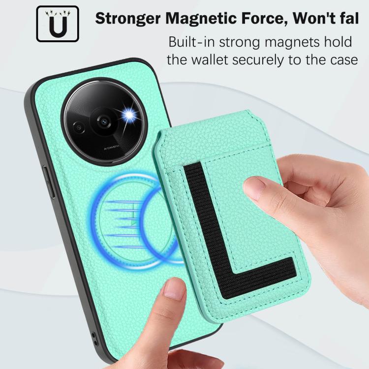 For Redmi A3 / A3x / Xiaomi Poco C61 CX01 Detachable Magsafe Magnetic Card Bag Phone Case