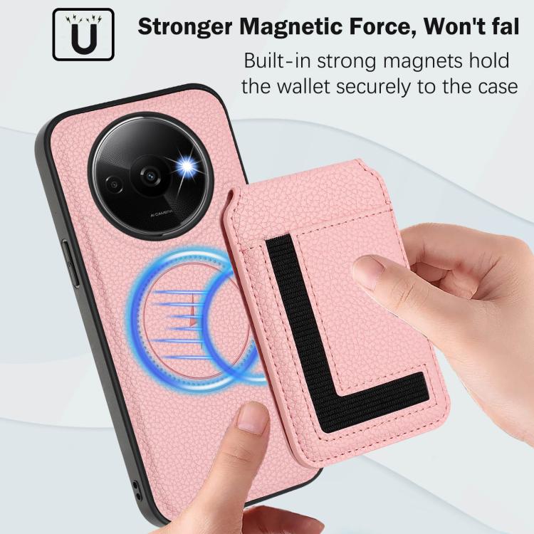 For Redmi A3 / A3x / Xiaomi Poco C61 CX01 Detachable Magsafe Magnetic Card Bag Phone Case