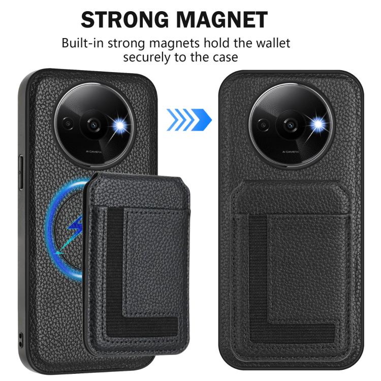For Redmi A3 / A3x / Xiaomi Poco C61 CX01 Detachable Magsafe Magnetic Card Bag Phone Case