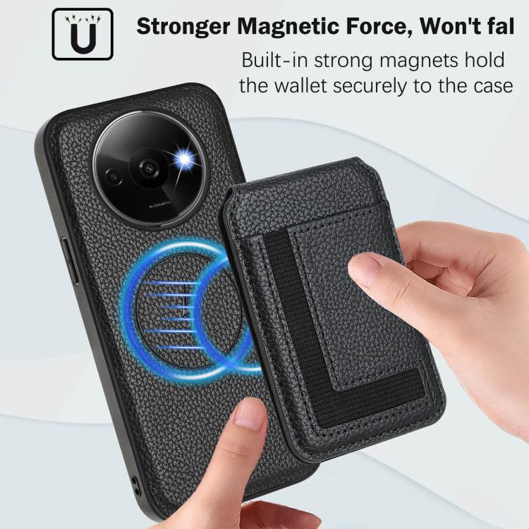 For Redmi A3 / A3x / Xiaomi Poco C61 CX01 Detachable Magsafe Magnetic Card Bag Phone Case