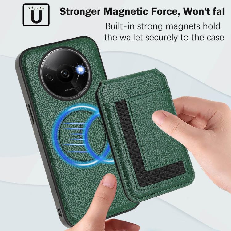 For Redmi A3 / A3x / Xiaomi Poco C61 CX01 Detachable Magsafe Magnetic Card Bag Phone Case