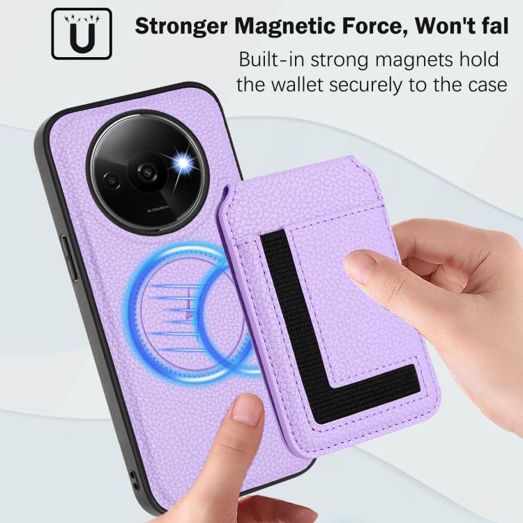 For Redmi A3 / A3x / Xiaomi Poco C61 CX01 Detachable Magsafe Magnetic Card Bag Phone Case