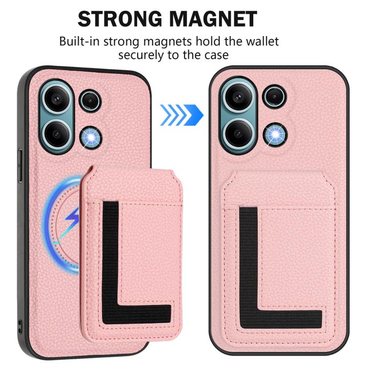 For Redmi Note 13 4G CX01 Detachable Magsafe Magnetic Card Bag Phone Case
