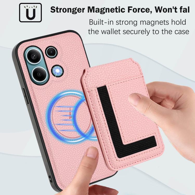 For Redmi Note 13 4G CX01 Detachable Magsafe Magnetic Card Bag Phone Case