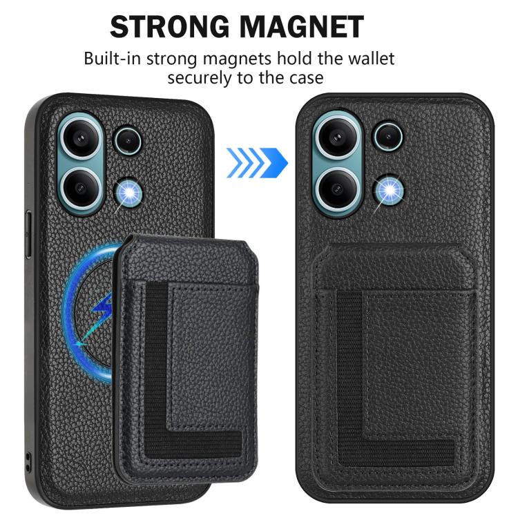 For Redmi Note 13 4G CX01 Detachable Magsafe Magnetic Card Bag Phone Case