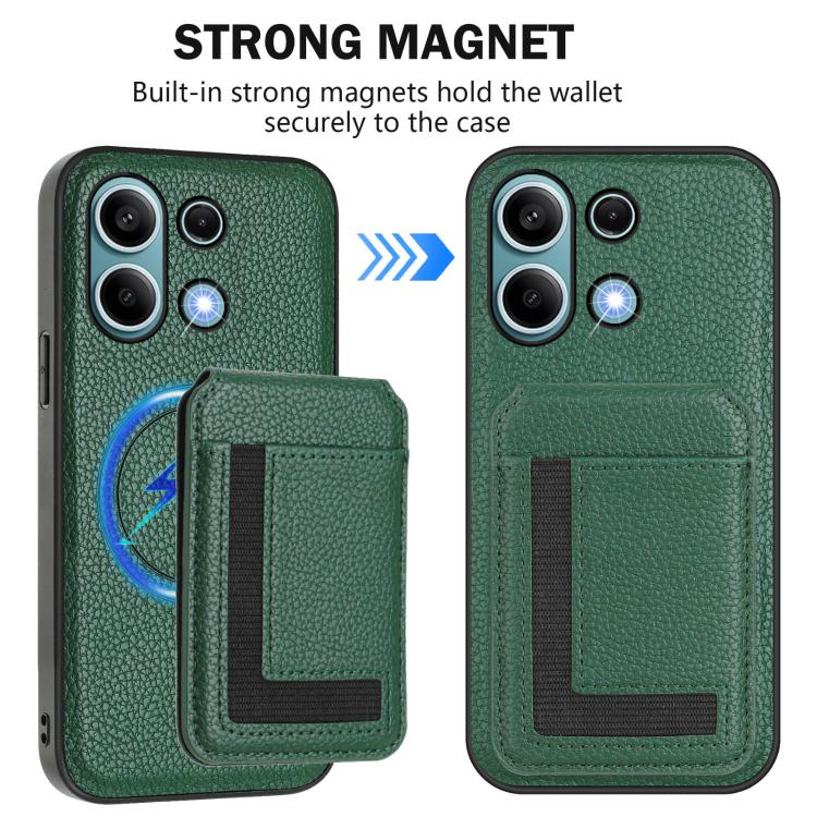 For Redmi Note 13 4G CX01 Detachable Magsafe Magnetic Card Bag Phone Case