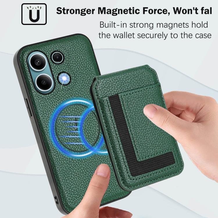 For Redmi Note 13 4G CX01 Detachable Magsafe Magnetic Card Bag Phone Case