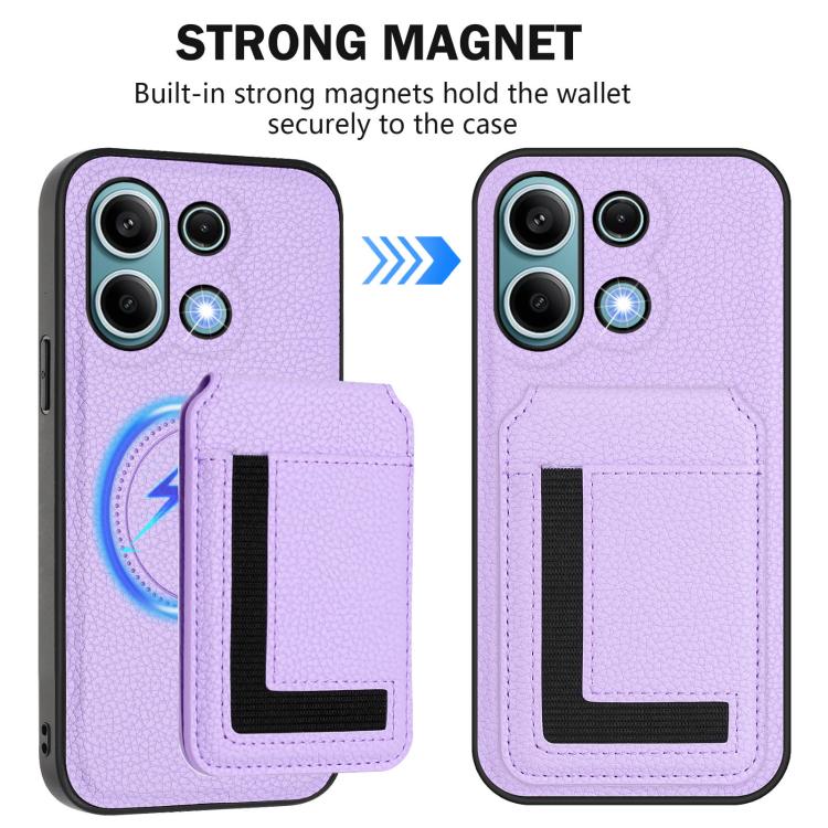 For Redmi Note 13 4G CX01 Detachable Magsafe Magnetic Card Bag Phone Case