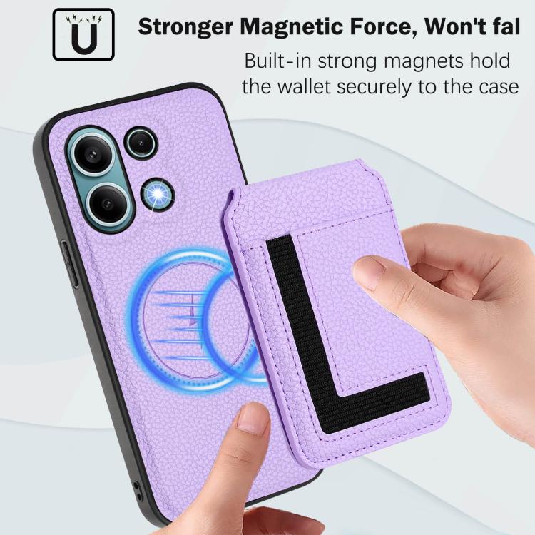 For Redmi Note 13 4G CX01 Detachable Magsafe Magnetic Card Bag Phone Case