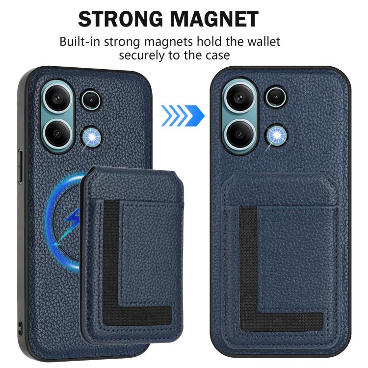 For Redmi Note 13 4G CX01 Detachable Magsafe Magnetic Card Bag Phone Case