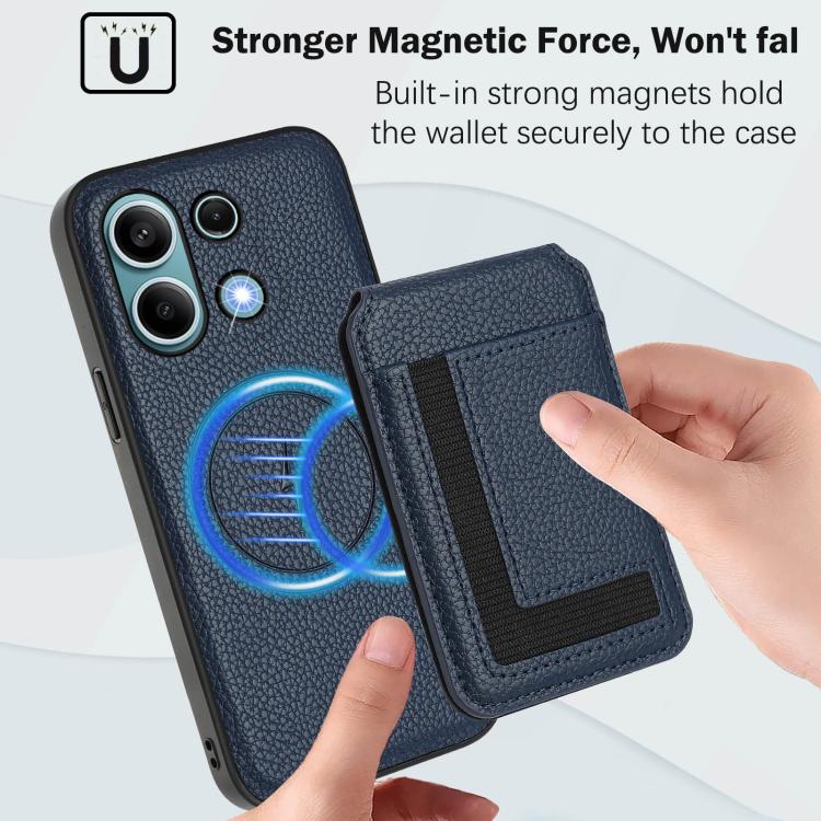 For Redmi Note 13 4G CX01 Detachable Magsafe Magnetic Card Bag Phone Case