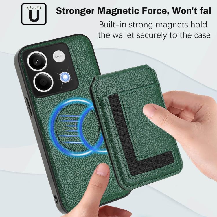 For Redmi Note 13 5G CX01 Detachable Magsafe Magnetic Card Bag Phone Case