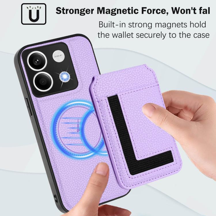 For Redmi Note 13 5G CX01 Detachable Magsafe Magnetic Card Bag Phone Case