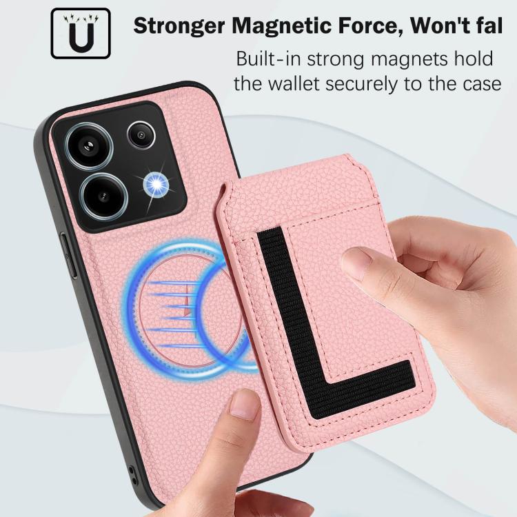 For Redmi Note 13 Pro 5G / Poco X6 CX01 Detachable Magsafe Magnetic Card Bag Phone Case