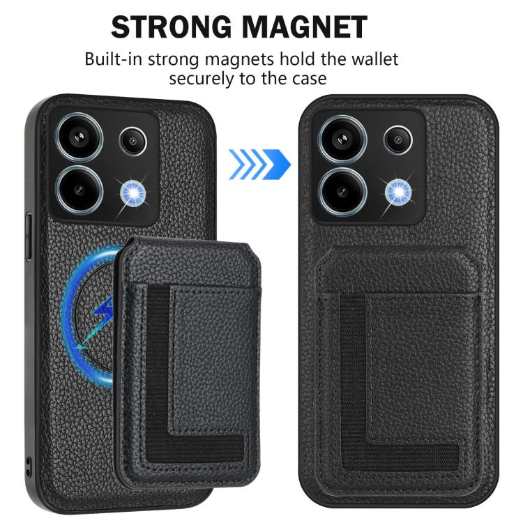For Redmi Note 13 Pro 5G / Poco X6 CX01 Detachable Magsafe Magnetic Card Bag Phone Case