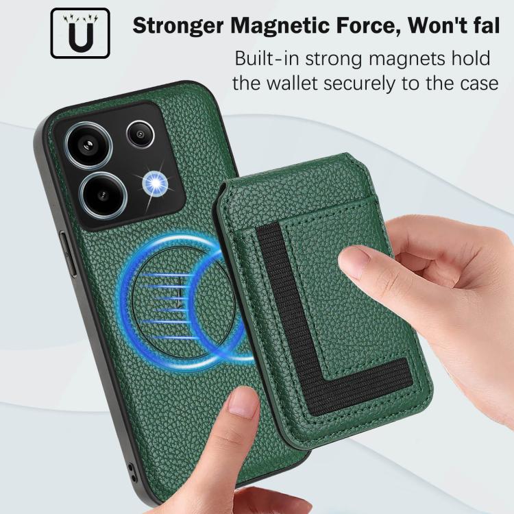 For Redmi Note 13 Pro 5G / Poco X6 CX01 Detachable Magsafe Magnetic Card Bag Phone Case