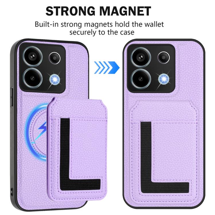 For Redmi Note 13 Pro 5G / Poco X6 CX01 Detachable Magsafe Magnetic Card Bag Phone Case