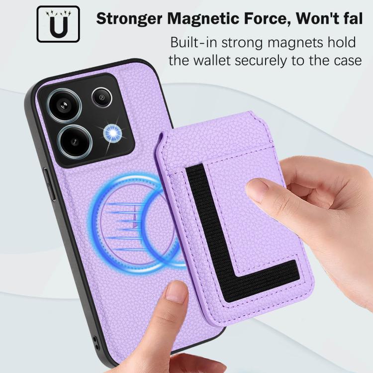 For Redmi Note 13 Pro 5G / Poco X6 CX01 Detachable Magsafe Magnetic Card Bag Phone Case