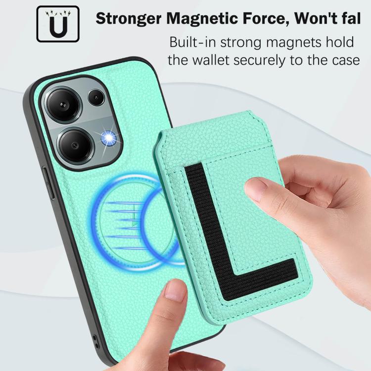 For Redmi Note 13 Pro 4G / Poco M6 Pro CX01 Detachable Magsafe Magnetic Card Bag Phone Case