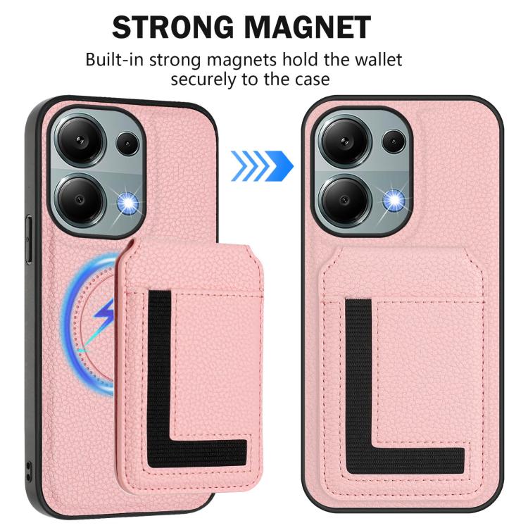 For Redmi Note 13 Pro 4G / Poco M6 Pro CX01 Detachable Magsafe Magnetic Card Bag Phone Case