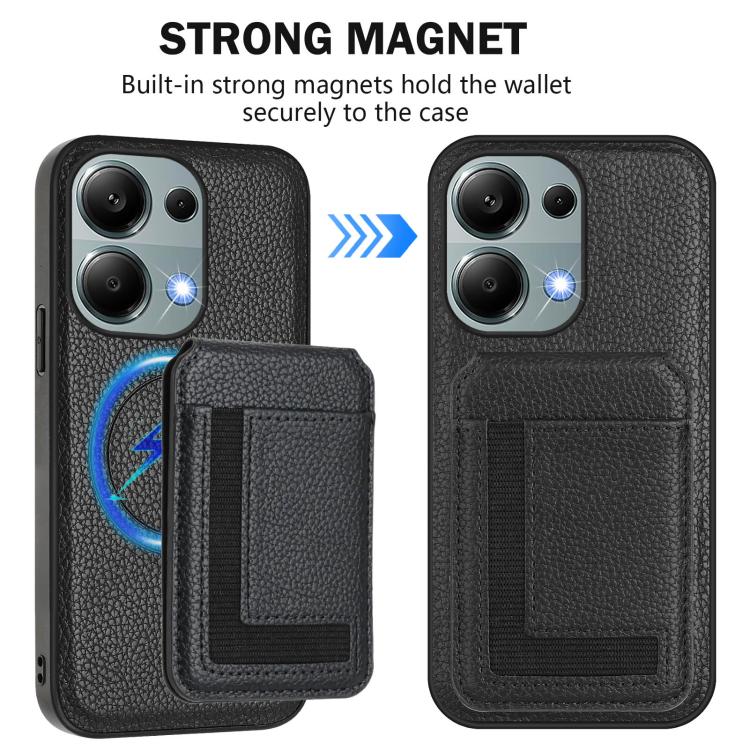 For Redmi Note 13 Pro 4G / Poco M6 Pro CX01 Detachable Magsafe Magnetic Card Bag Phone Case