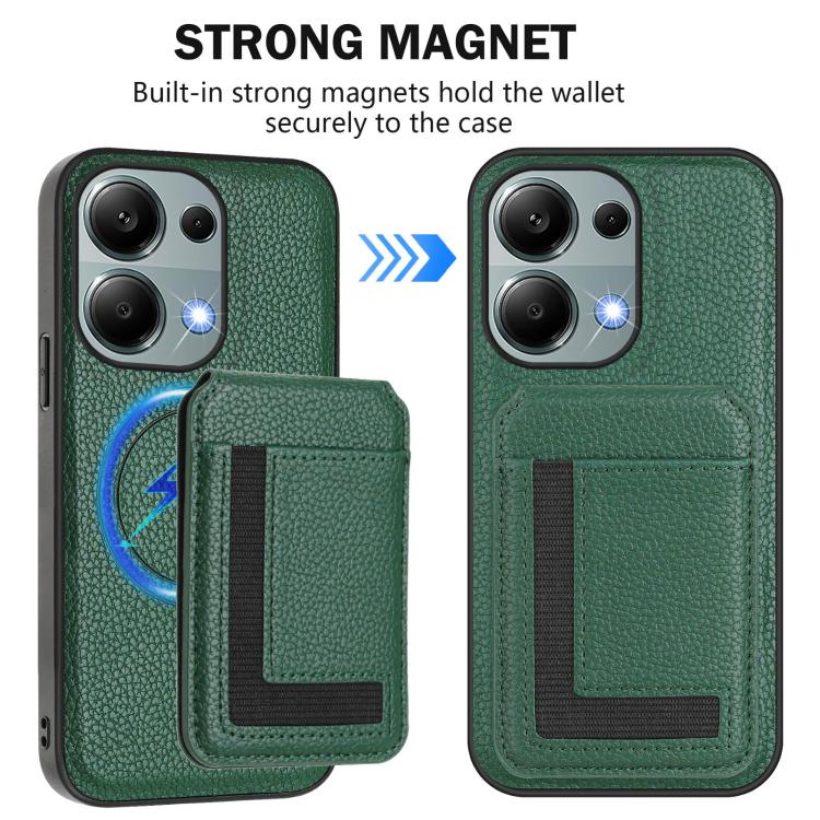 For Redmi Note 13 Pro 4G / Poco M6 Pro CX01 Detachable Magsafe Magnetic Card Bag Phone Case