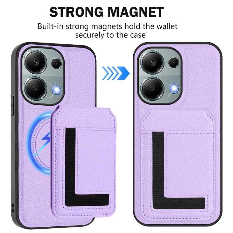 For Redmi Note 13 Pro 4G / Poco M6 Pro CX01 Detachable Magsafe Magnetic Card Bag Phone Case