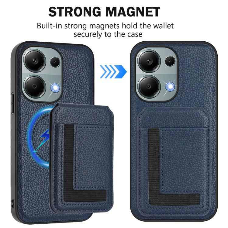 For Redmi Note 13 Pro 4G / Poco M6 Pro CX01 Detachable Magsafe Magnetic Card Bag Phone Case