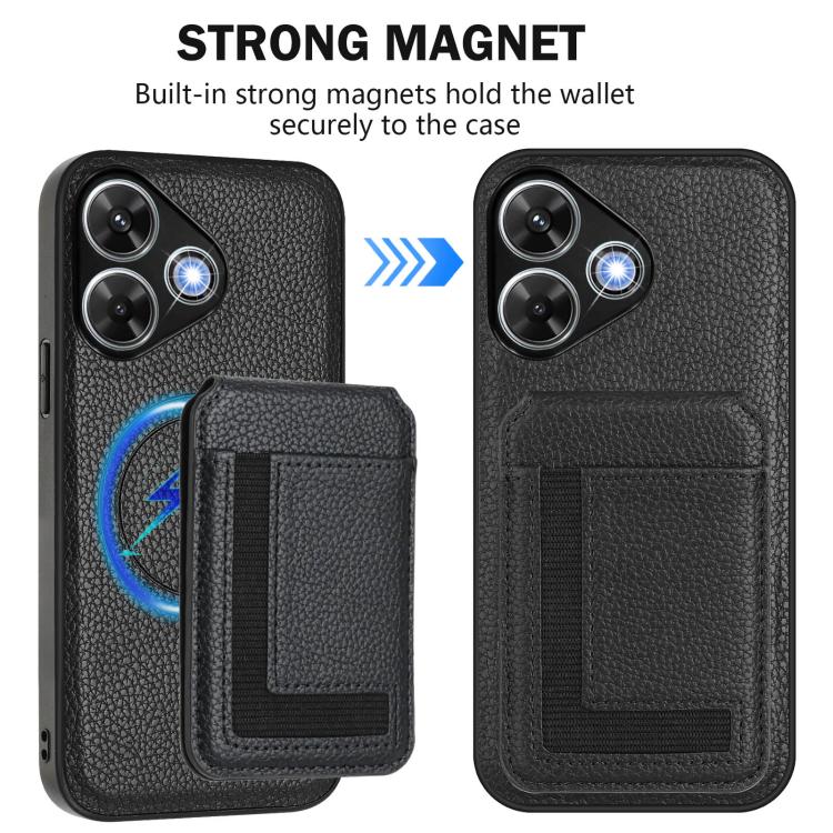 For Redmi Note 13R / 13 4G / 13 5G CX01 Detachable Magsafe Magnetic Card Bag Phone Case