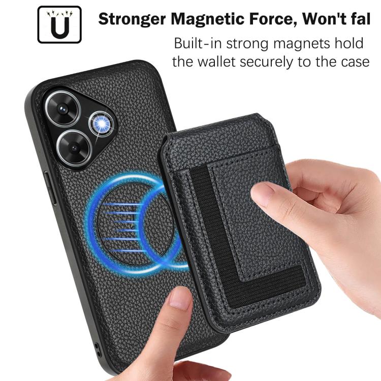 For Redmi Note 13R / 13 4G / 13 5G CX01 Detachable Magsafe Magnetic Card Bag Phone Case