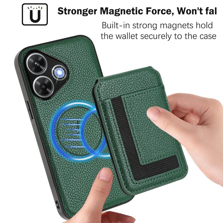 For Redmi Note 13R / 13 4G / 13 5G CX01 Detachable Magsafe Magnetic Card Bag Phone Case