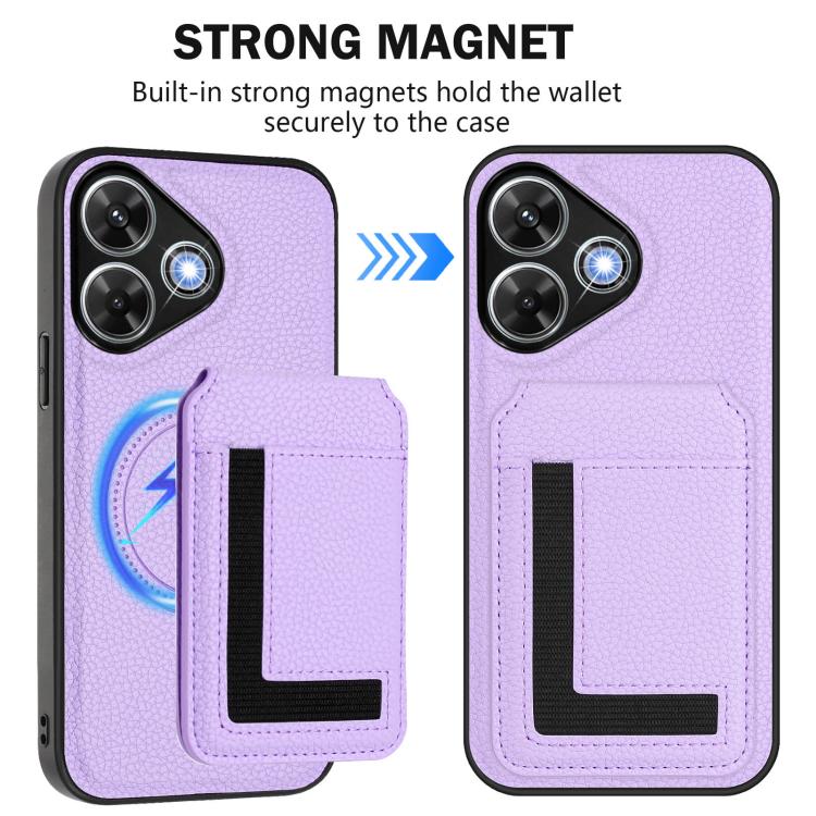 For Redmi Note 13R / 13 4G / 13 5G CX01 Detachable Magsafe Magnetic Card Bag Phone Case