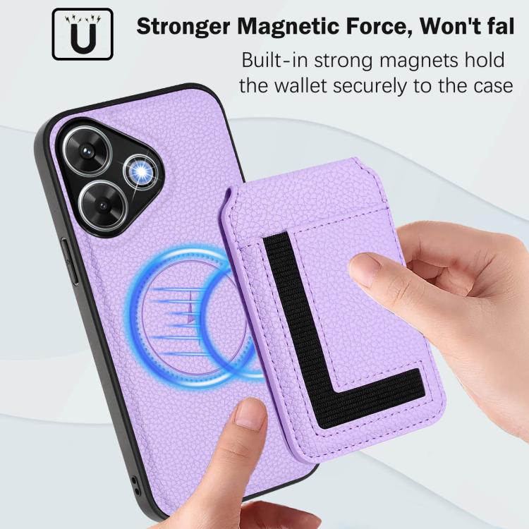 For Redmi Note 13R / 13 4G / 13 5G CX01 Detachable Magsafe Magnetic Card Bag Phone Case