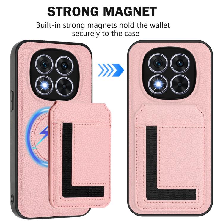 For Redmi Note 14 Pro 5G CX01 Detachable Magsafe Magnetic Card Bag Phone Case