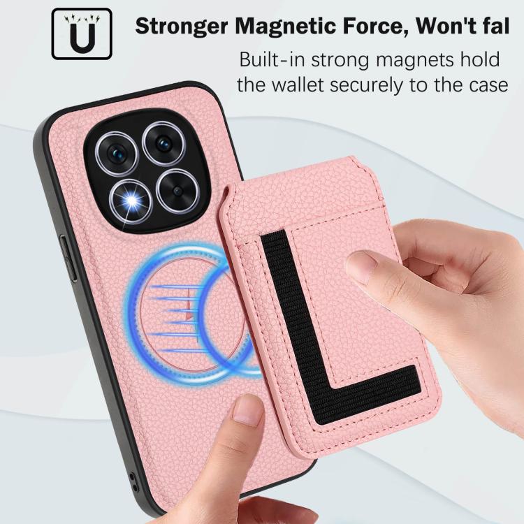 For Redmi Note 14 Pro 5G CX01 Detachable Magsafe Magnetic Card Bag Phone Case