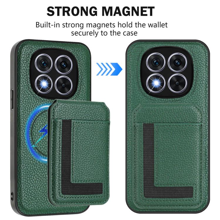 For Redmi Note 14 Pro 5G CX01 Detachable Magsafe Magnetic Card Bag Phone Case