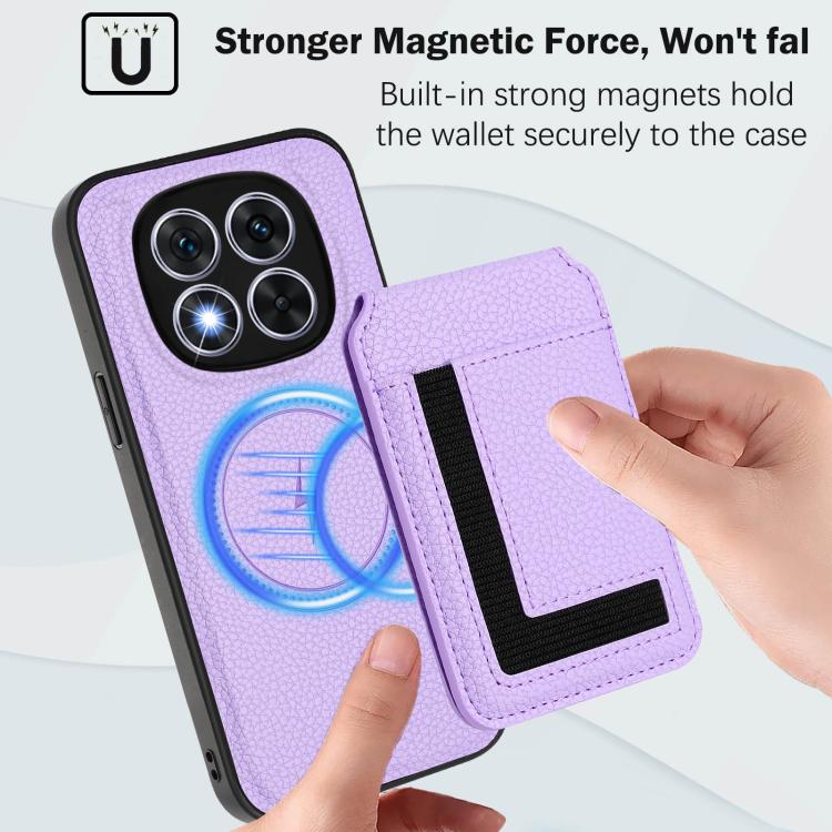 For Redmi Note 14 Pro 5G CX01 Detachable Magsafe Magnetic Card Bag Phone Case