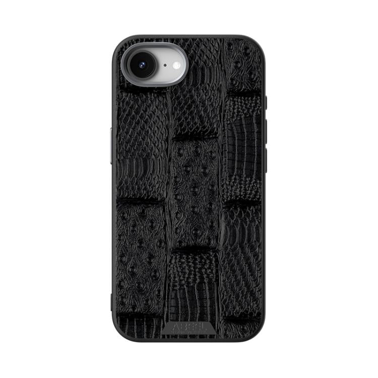 For iPhone 17e / 16e ABEEL Beast Pattern 6D Micro-Embossed MagSafe Genuine Leather Phone Case