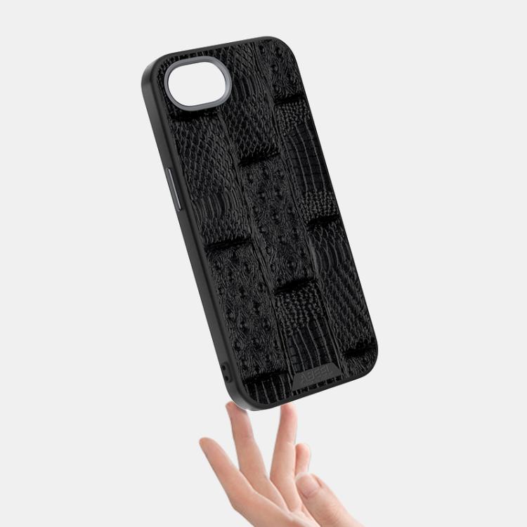 For iPhone 17e / 16e ABEEL Beast Pattern 6D Micro-Embossed MagSafe Genuine Leather Phone Case