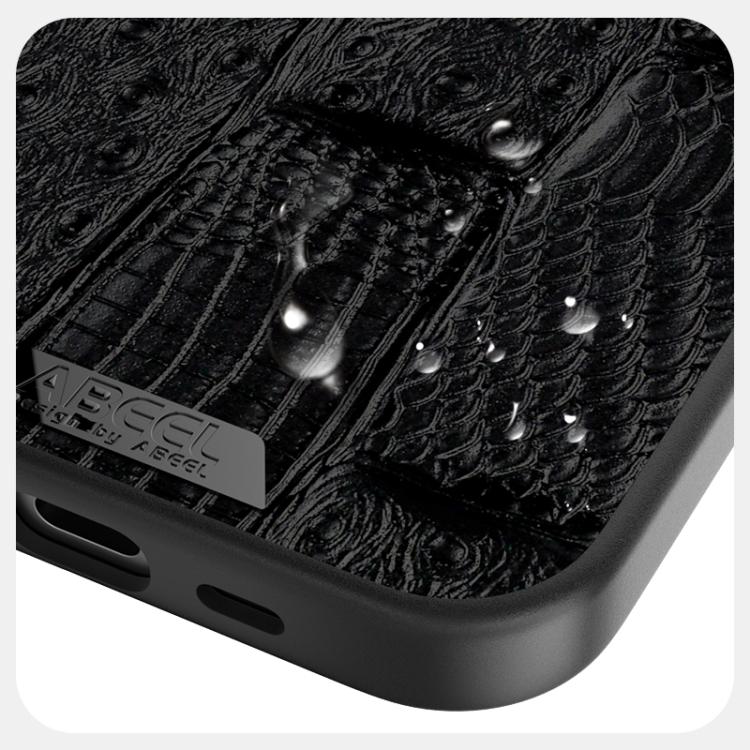 For iPhone 17e / 16e ABEEL Beast Pattern 6D Micro-Embossed MagSafe Genuine Leather Phone Case