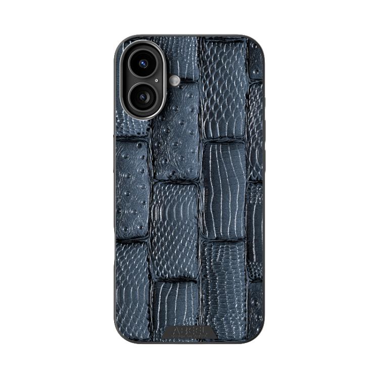 For iPhone 16 Plus ABEEL Beast Pattern 6D Micro-Embossed MagSafe Genuine Leather Phone Case
