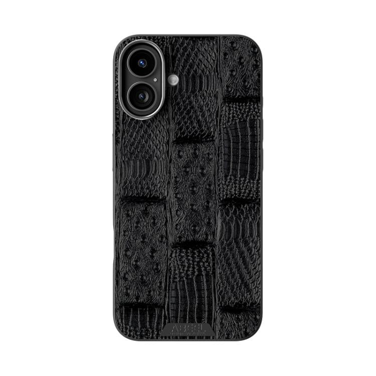 For iPhone 16 ABEEL Beast Pattern 6D Micro-Embossed MagSafe Genuine Leather Phone Case