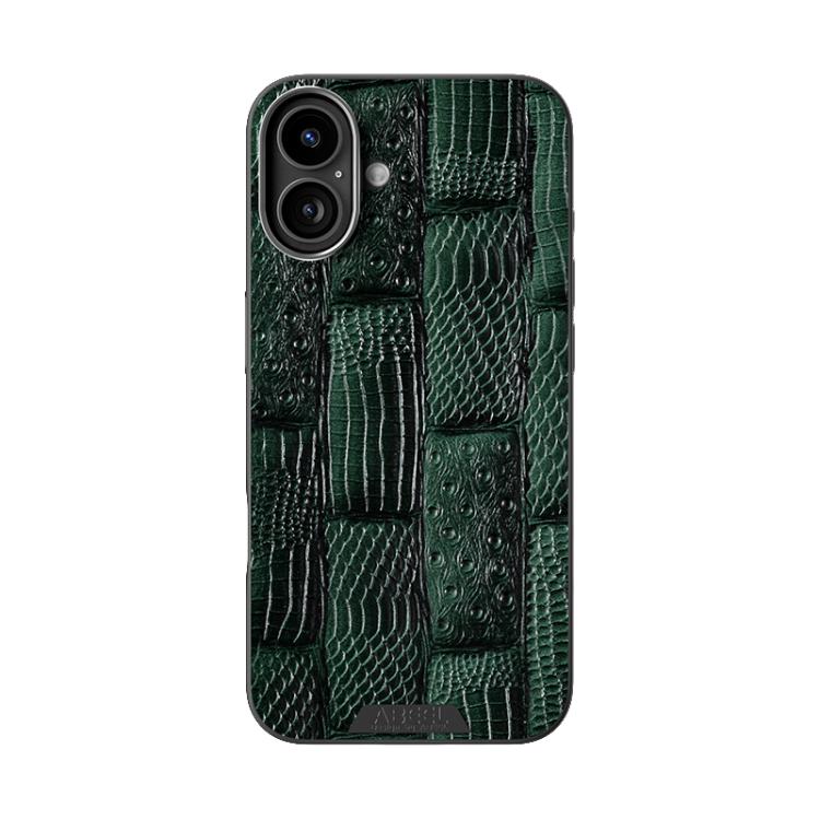 For iPhone 16 ABEEL Beast Pattern 6D Micro-Embossed MagSafe Genuine Leather Phone Case