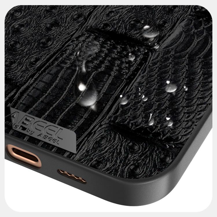 For iPhone 15 ABEEL Beast Pattern 6D Micro-Embossed MagSafe Genuine Leather Phone Case