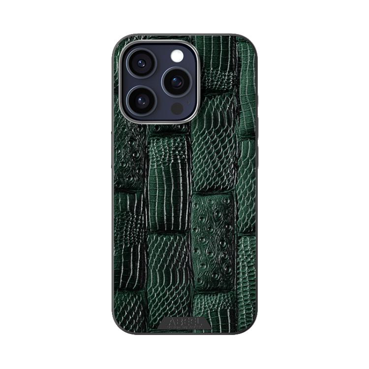 For iPhone 14 Pro Max ABEEL Beast Pattern 6D Micro-Embossed MagSafe Genuine Leather Phone Case